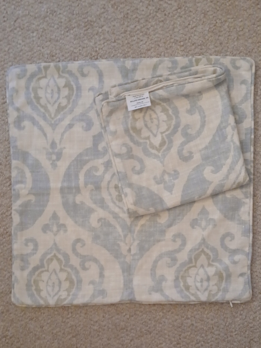 Ballard Designs Arryanna Damask 22"×22" Set of Two Pillow Covers